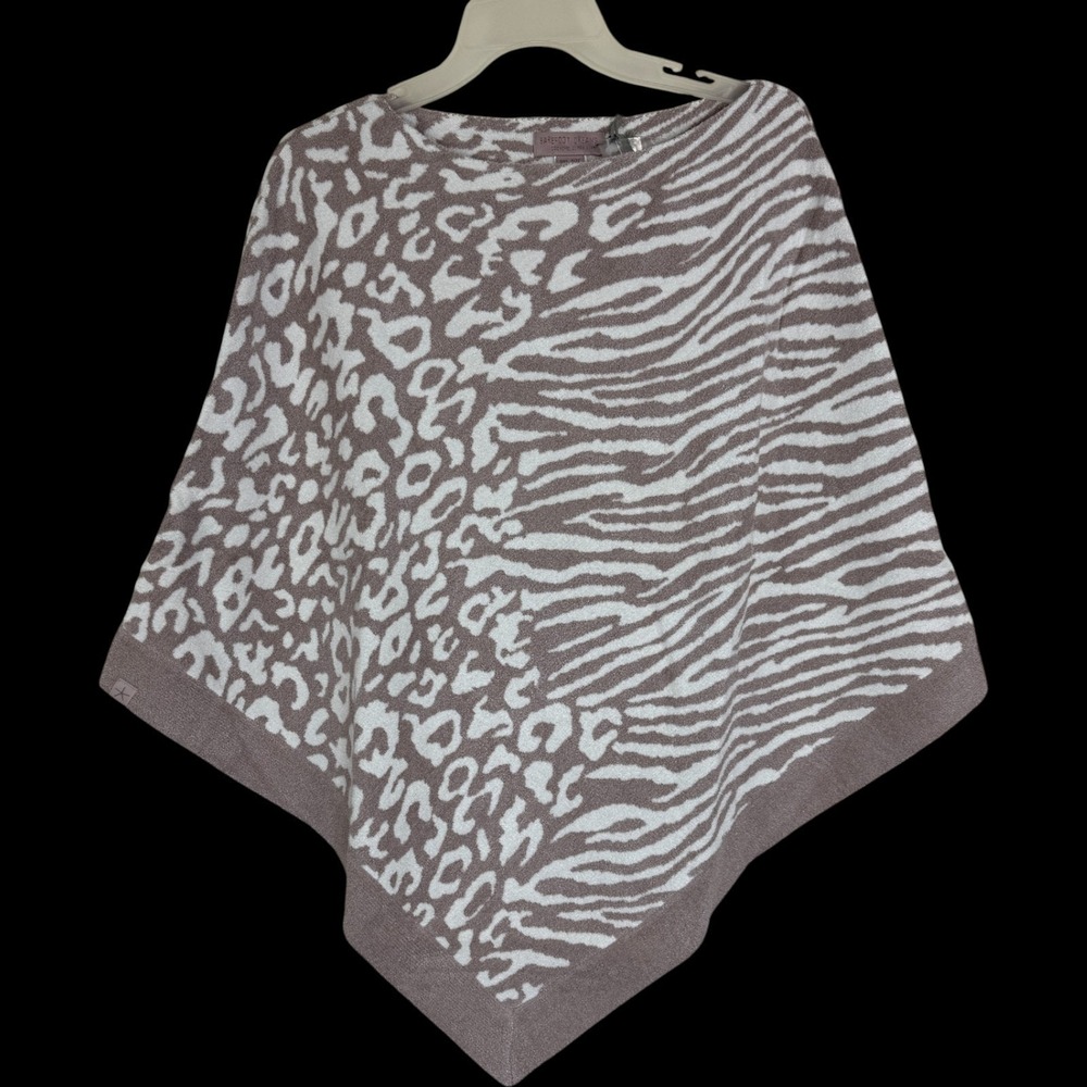Barefoot Dreams‎ CozyChic Ultra Lite Ocean Breeze Poncho Faded Rose/Animal NWT